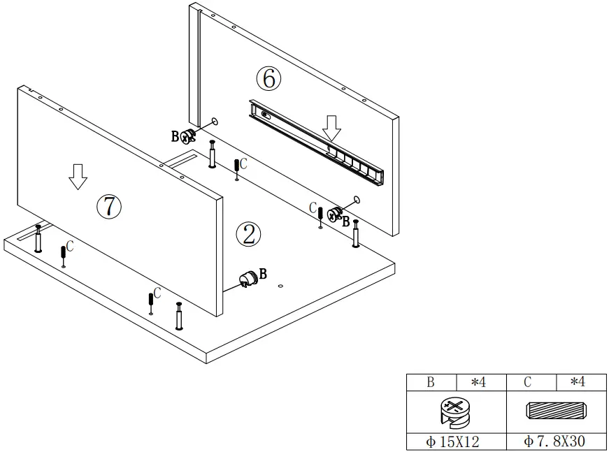 THE HOME DEPOT WF193467DAA Large Vintage Computer Desk - Fig 9