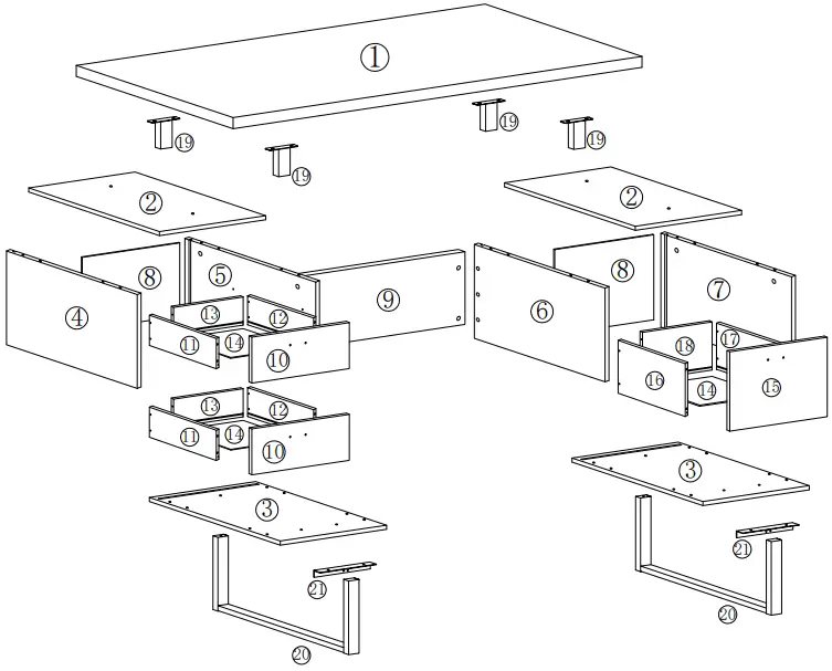 THE HOME DEPOT WF193467DAA Large Vintage Computer Desk - Overview