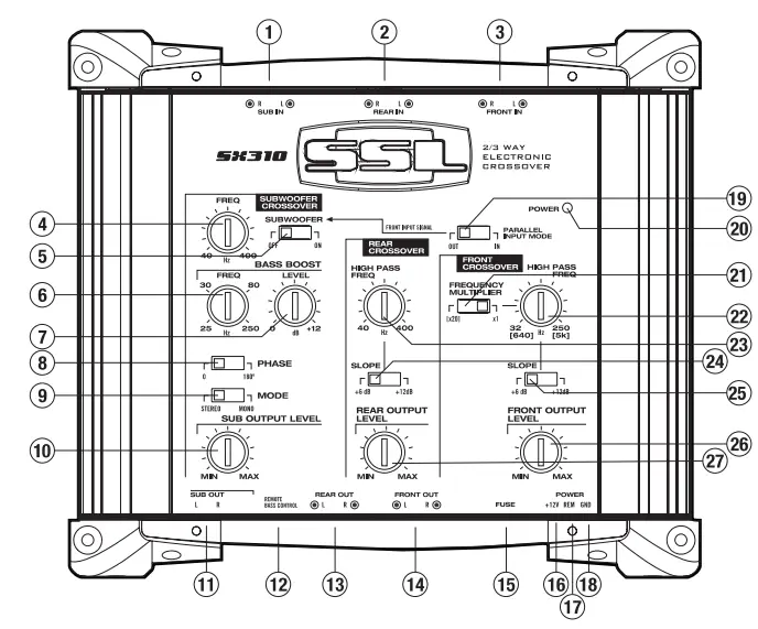 SLL-SX310-2-3-Way-Pre-amp-Electronic-Crossover-FIG-1