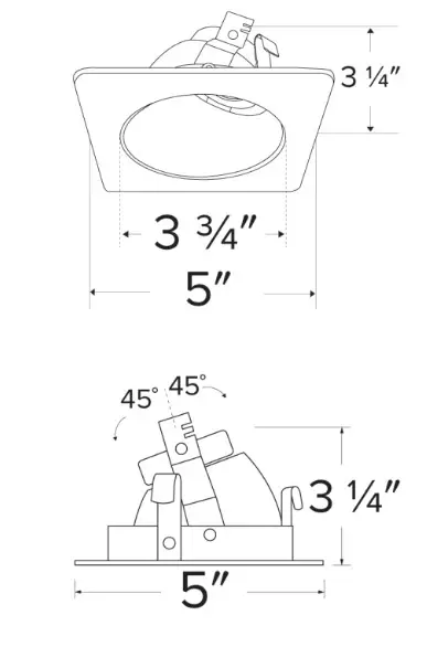 ELCO Lighting ELK4222W 4 Inch Pex Square Adjustable Wall Wash - fig