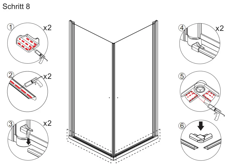 AQUABATOS CANNES Serie Shower Cubicle Corner Entry - Figure 10