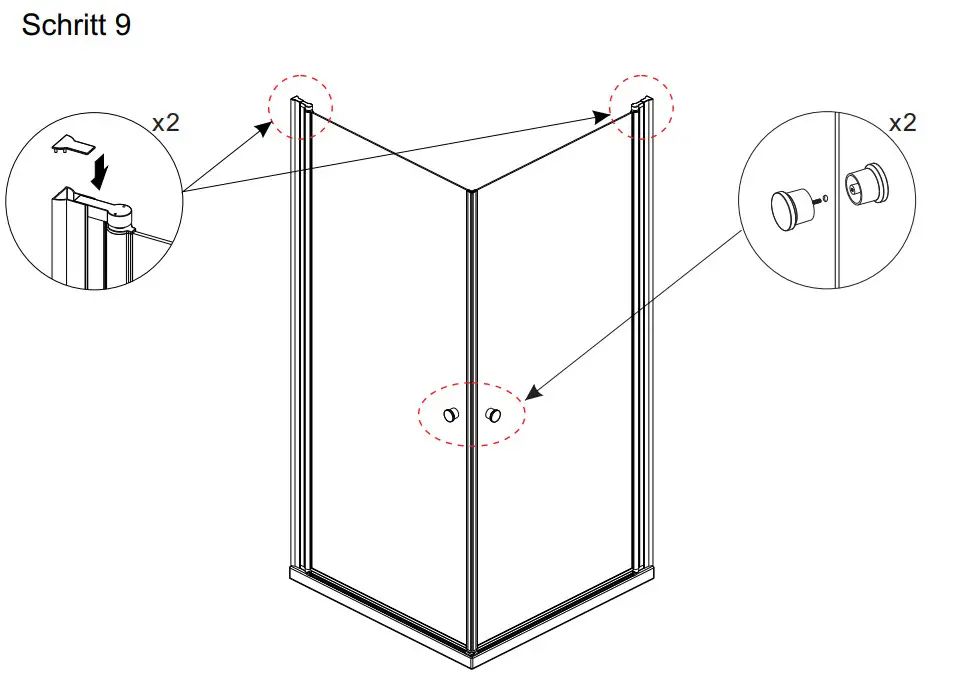 AQUABATOS CANNES Serie Shower Cubicle Corner Entry - Figure 11