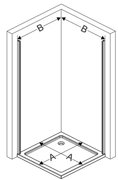AQUABATOS CANNES Serie Shower Cubicle Corner Entry - Figure 4