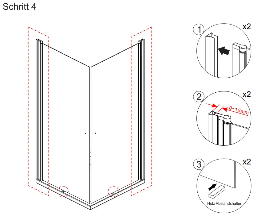 AQUABATOS CANNES Serie Shower Cubicle Corner Entry - Figure 6