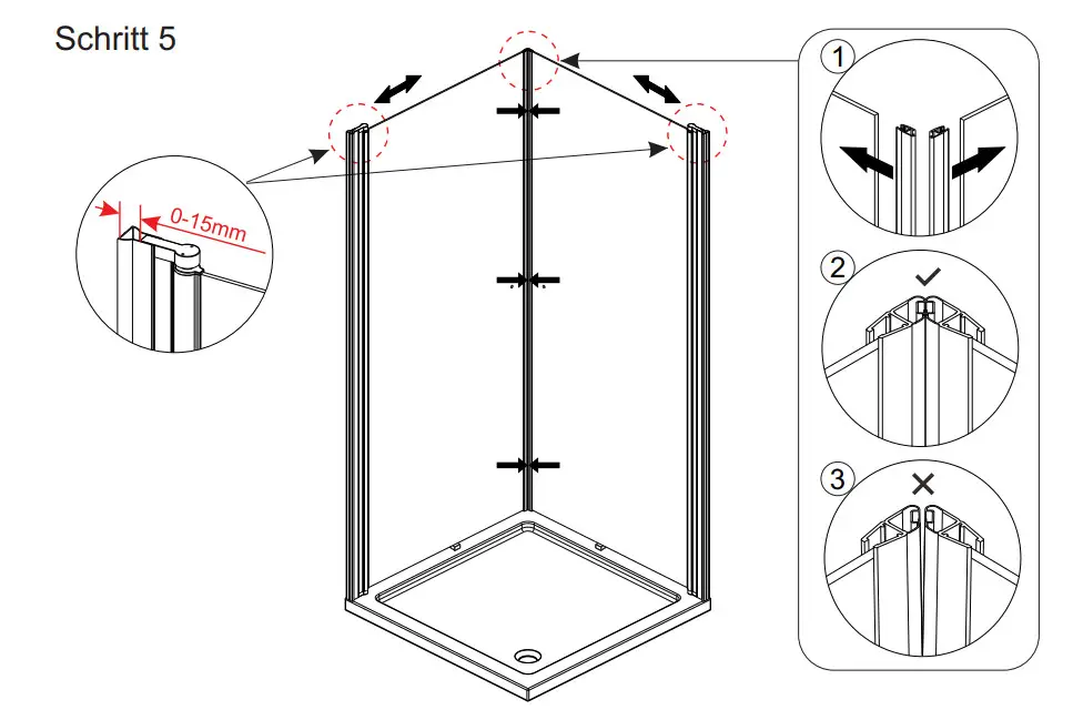 AQUABATOS CANNES Serie Shower Cubicle Corner Entry - Figure 7