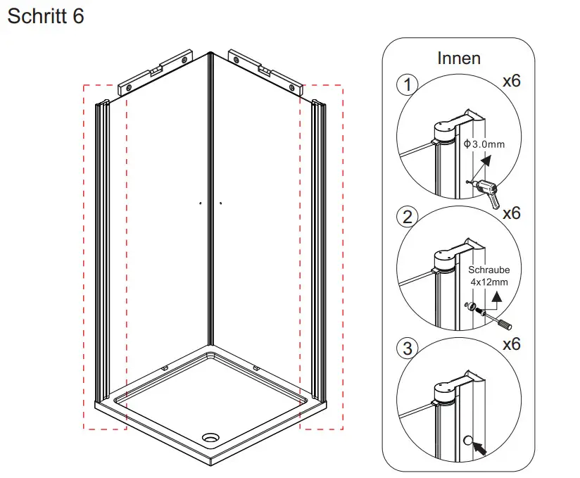 AQUABATOS CANNES Serie Shower Cubicle Corner Entry - Figure 8