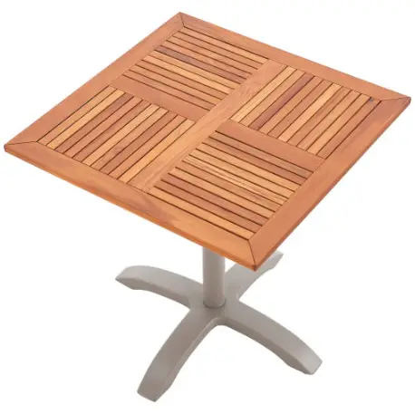 GLOBAL INDUSTRIAL 437003TN Outdoor 27.5 Inch Square Teakwood Cafe Table