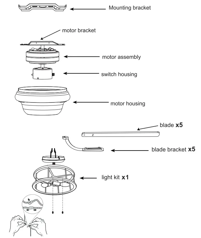 THE HOME DEPOT 24002-ORB-PC 52 Inch Ceiling Fan - fig 1.