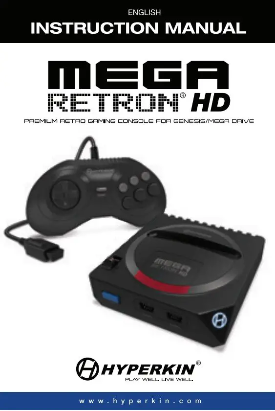 HYPERKIN B07JC66GKX Premium Retro Gaming Genesis Instruction Manual