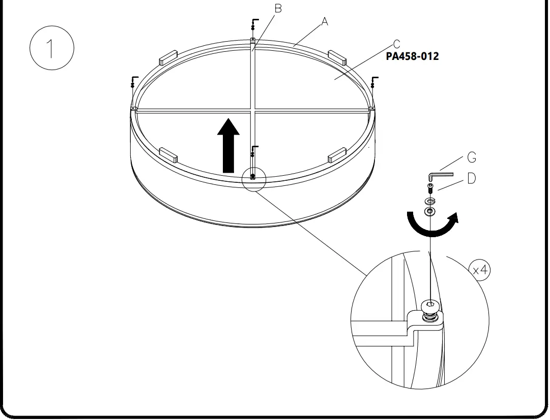 ASHLEY P458-814 Calworth Outdoor Ottoman with Nuvella Cushion - fig 2
