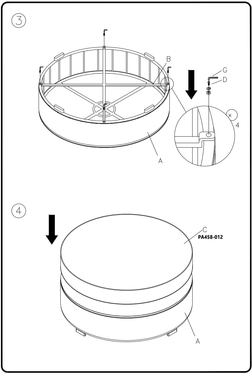 ASHLEY P458-814 Calworth Outdoor Ottoman with Nuvella Cushion - fig 4