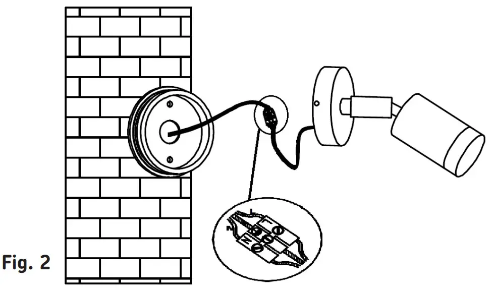 Knightsbridge LWALL1A LED Wall Light - fig 2