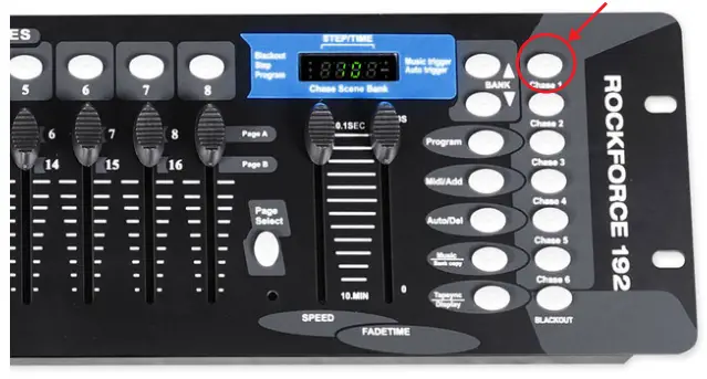 ROCKVILLE ROCKFORCE192 DMX Controller - Setting a Chase