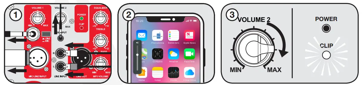 ROCKVILLE BPA8 8 Active DJ PA Speaker with Bluetooth - Setting Level Controls