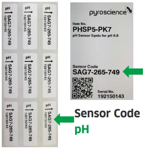 pyroscience Optical pH Sensors - Sensor Code