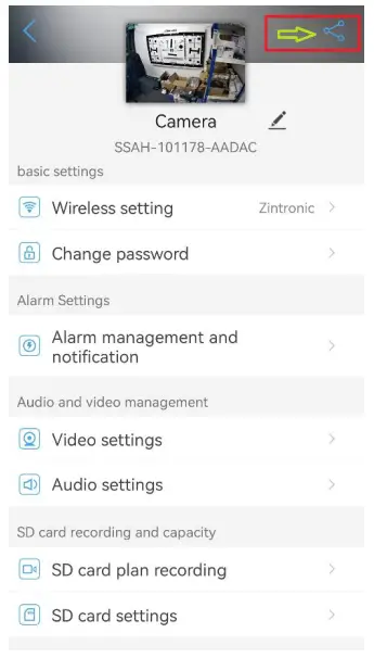 Zintronic Sharing Camera Using CamHiPro Application - Settings1