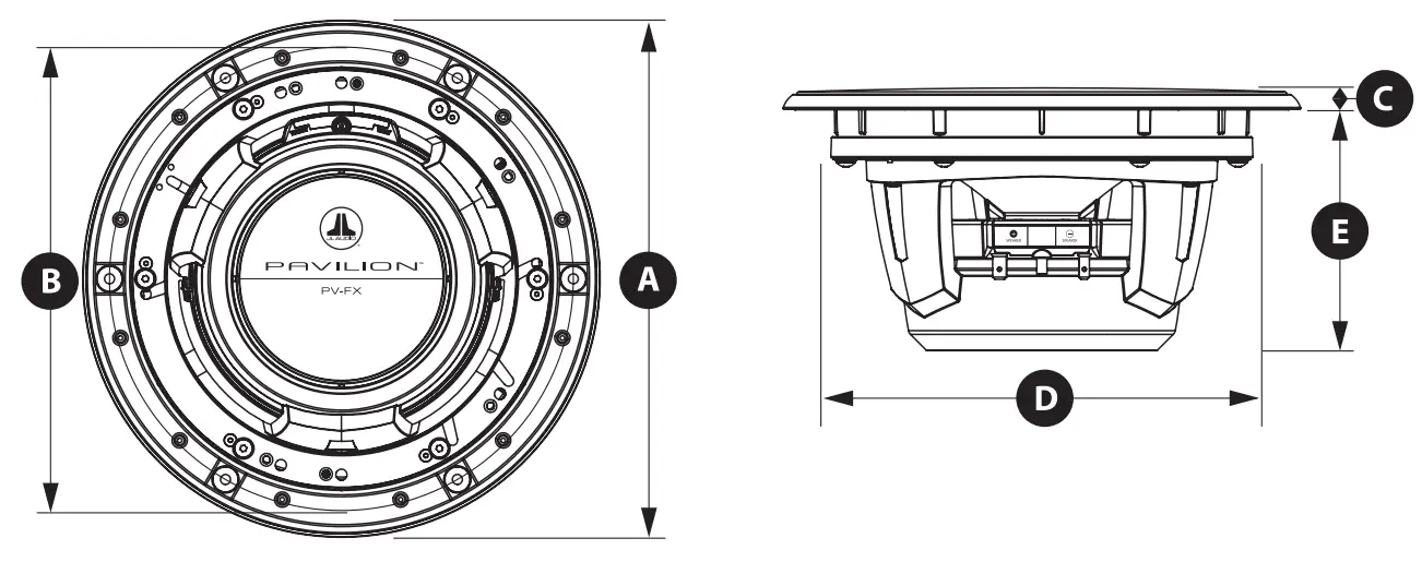 JL AUDIO Pavilion PV-FX8 Flush Mount Coaxial Ceiling Speaker -