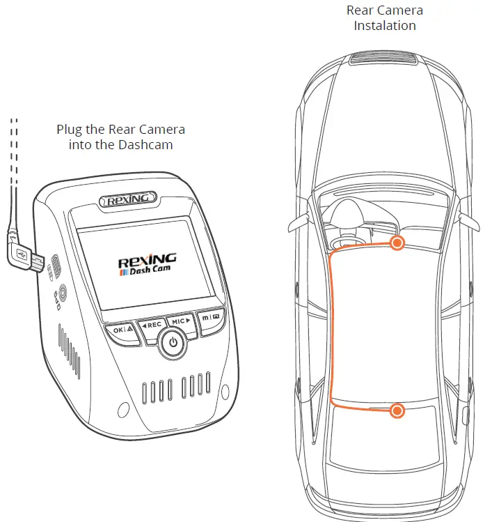 REXING V1P Max 4K UHD Dual Cam Dash Cam Installation step- 3