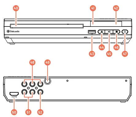 OAKCASTLE B08MFM5VMF Vision DVD Player - CONTROL BUTTONS