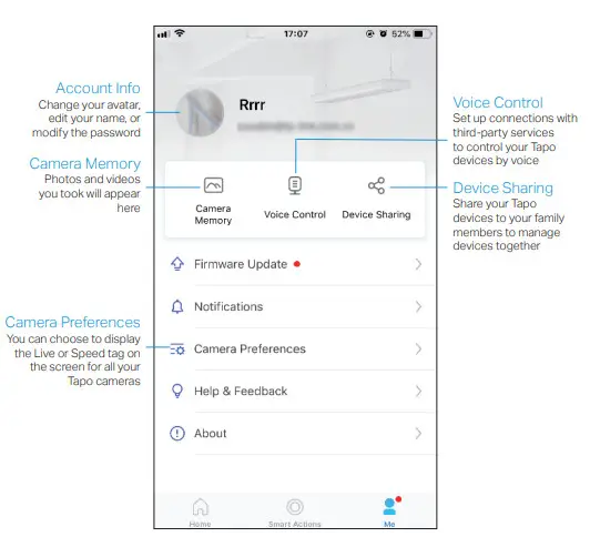tp-link Tapo Home Security Wi-Fi Camera TC60-Me