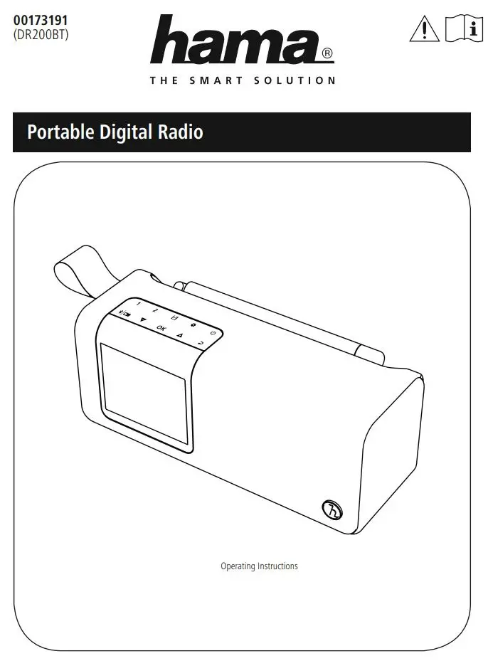 hama 00173191 DR200BT Portable Digital Radio Instruction Manual