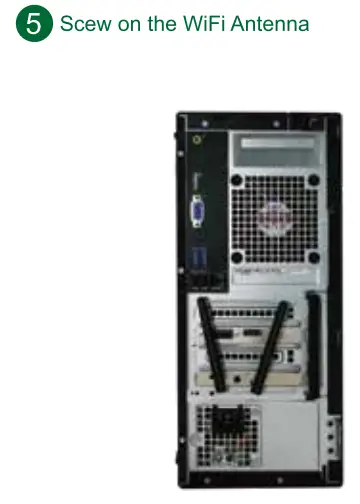 Install PCIE WiFi Card Step 3