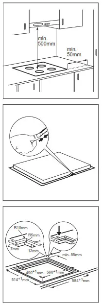 AEG IKE64450IB Hob- Assembly