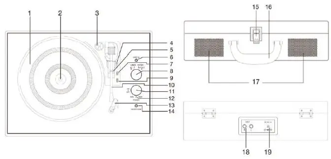 VICTROLA VSC-100SB Vintage 3-Speed Bluetooth Portable Suitcase Record Player Fig1