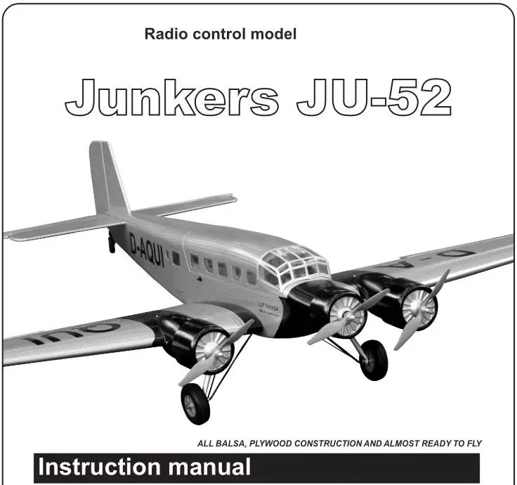 NEVA Junkers Ju 52 Instruction Manual