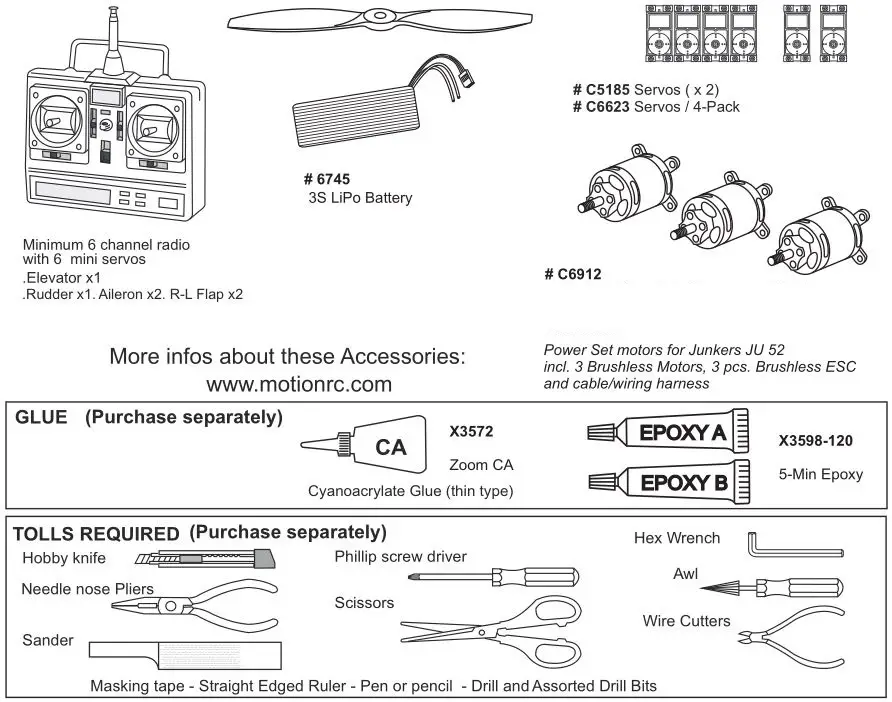 NEVA Junkers Ju 52 - Optional Accessories