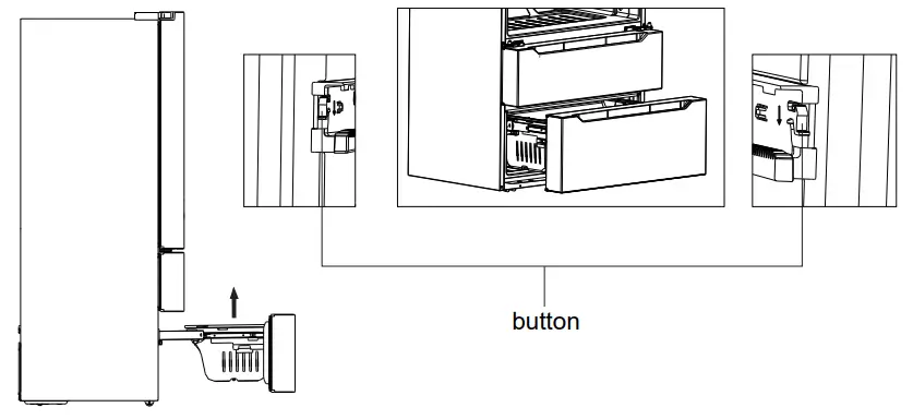 COSMO COS FDR225GHSS Refrigerator Efficient Fridge with 2 Drawer Bottom - drawer
