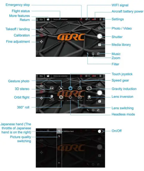 DRONEEYE 4D V4 Quadcopter Drone with 1080P Camera - app