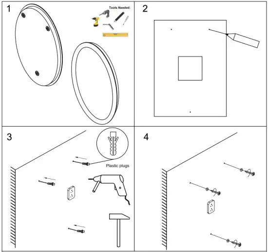 MIRPLUS 20 x 28 inch Oval LED Mirror - instructio