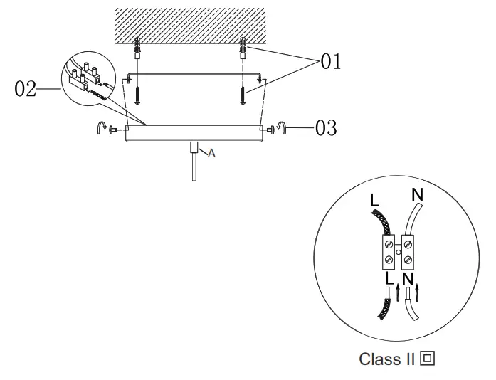 ENDON Brosnan LED Pendant Fitting - assembly