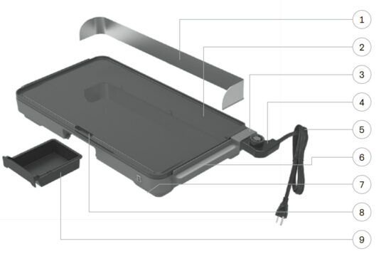 Beautiful 19086 12 Inch x 22-Inch Extra Large Electric Griddle - illustrations
