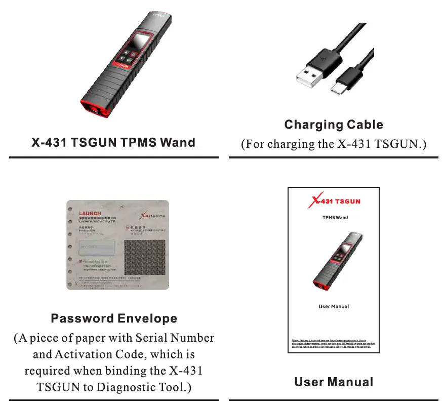 LAUNCH X-431 TSGUN TPMS Wand Tire Pressure Detector FIG 2