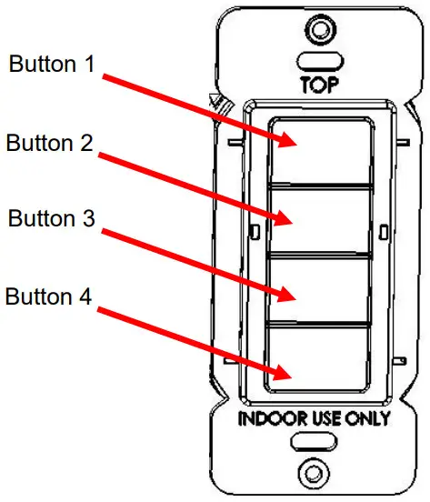 TruBlu PSC-DM-WS-400-BLE-SR Series Wireless 4-Button Dimmer Wall Switch - Wireless Manual Control