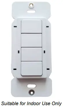 TruBlu PSC-DM-WS-400-BLE-SR Series Wireless 4-Button Dimmer Wall Switch