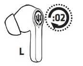 wickedaudio WI TW525X Apoc TWS Earbuds - Volume Down