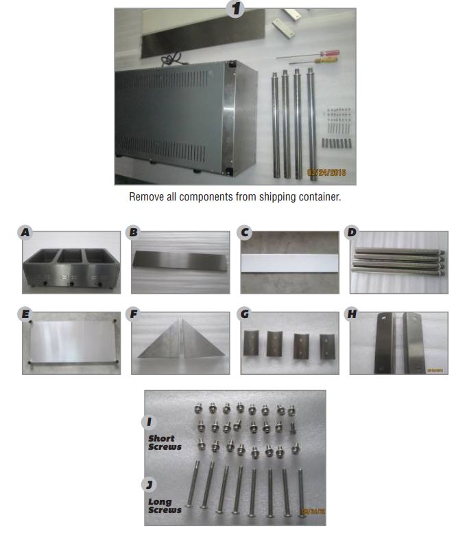 SERV IT 423EST5WE Electric Open Well Steam Tables User Manual - ASSEMBLY INSTRUCTIONS