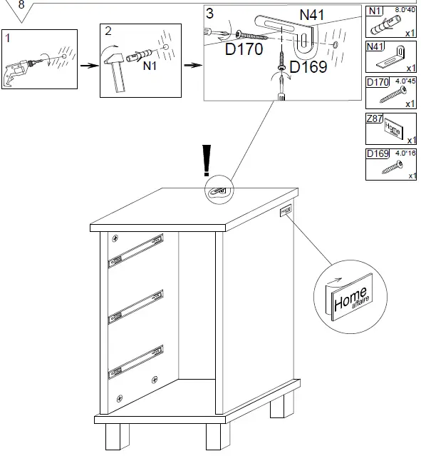 Home 34 cm Affair Bathroom Cabinet Westa-12