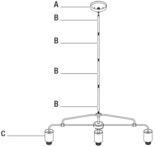 HAMPTON BAY 65146 3 Light Chandelier - Installation 2