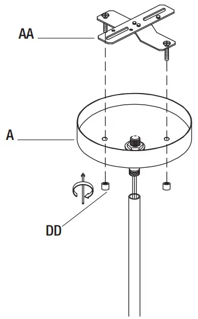 HAMPTON BAY 65146 3 Light Chandelier - Installation 4