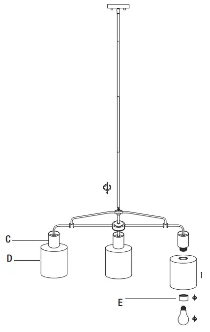 HAMPTON BAY 65146 3 Light Chandelier - Installation 5