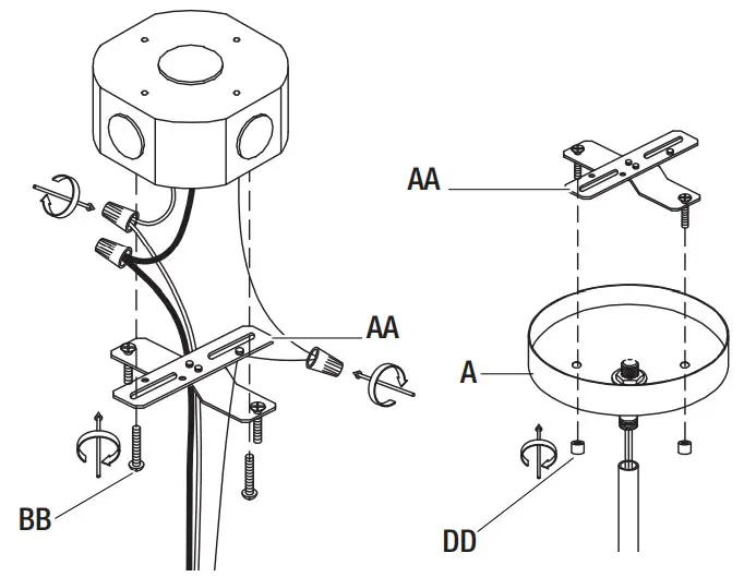 HAMPTON BAY 65146 3 Light Chandelier - Installation
