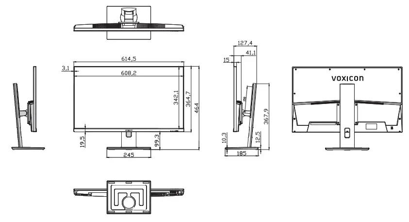 Voxicon O27UHDP 27 inchi 4K IPS USB-C (65W) Ergonomic 3840 x 2160 - fig 2