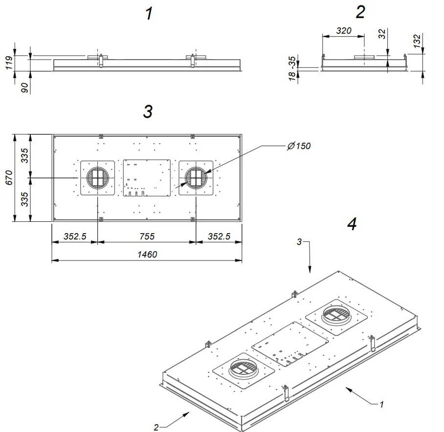 NOVY 855 Maxi Pureline Ceiling Unit - fig 3