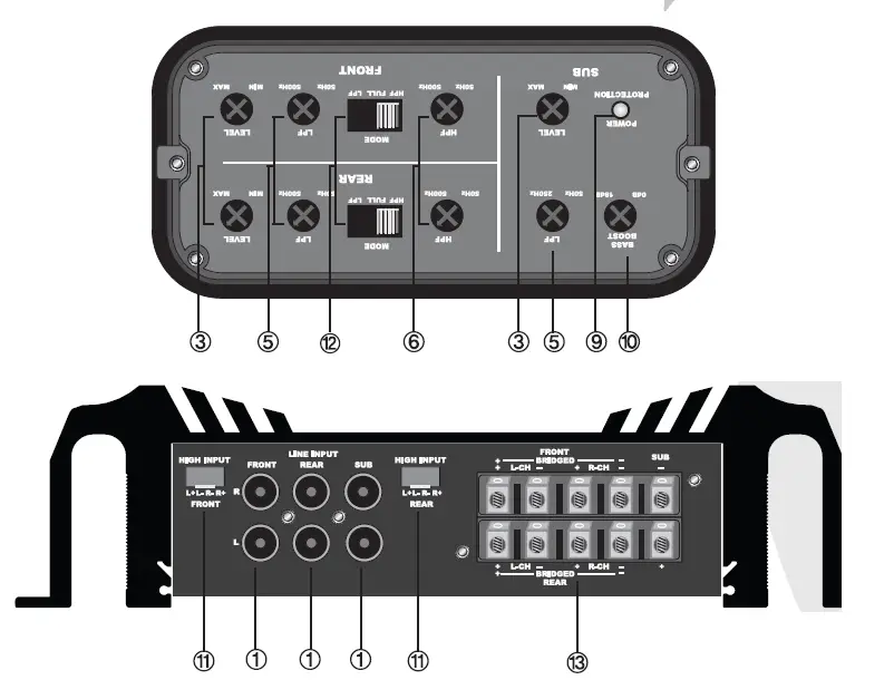Lanzar EV594 Car Power Amplifier Input Power Supply - 1