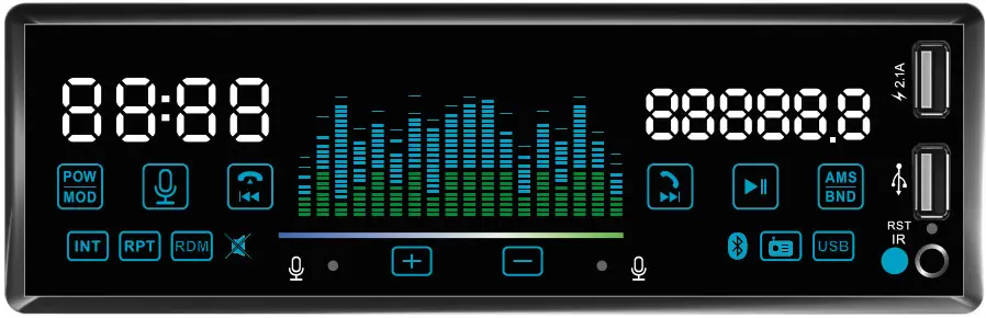 POWER ACOUSTIK PL-60BM 1-Din Mechless - Cover