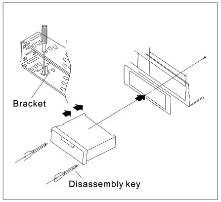 POWER ACOUSTIK PL-60BM 1-Din Mechless - Installation drawing